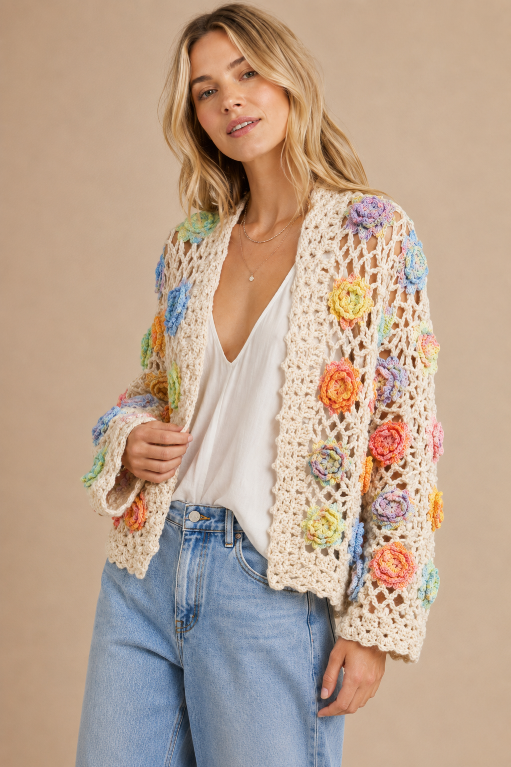 ROSE CROCHET CARDIGAN