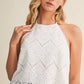 EYELET HALTER TOP
