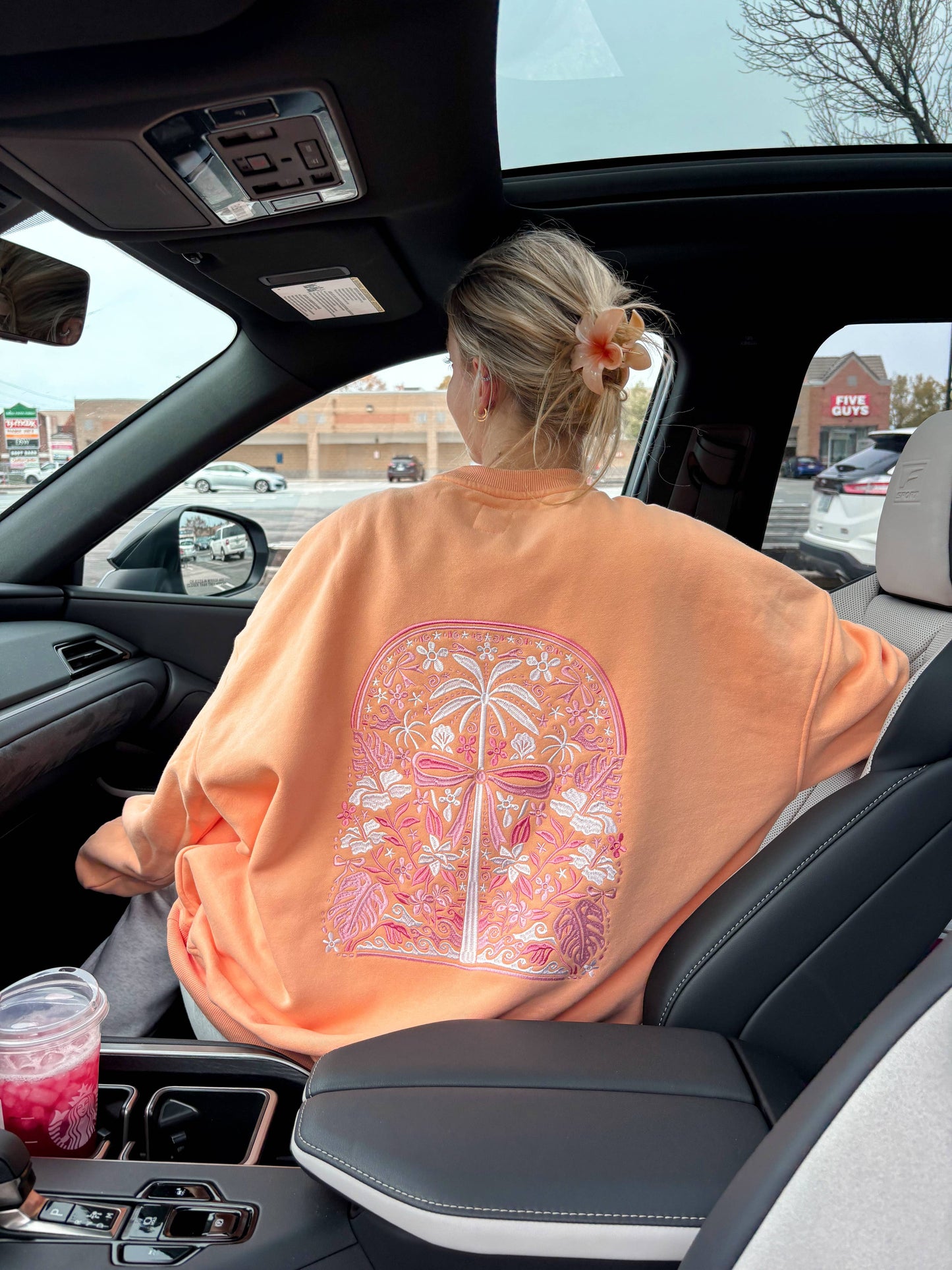 TROPICAL SHERBERT EMBROIDERED SWEATSHIRT