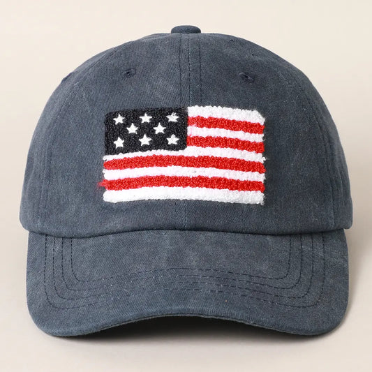 AMERICAN FLAG CHENILLE PATCH HAT