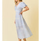 APRIL EMBROIDERED PUFF SLEEVE MIDI DRESS