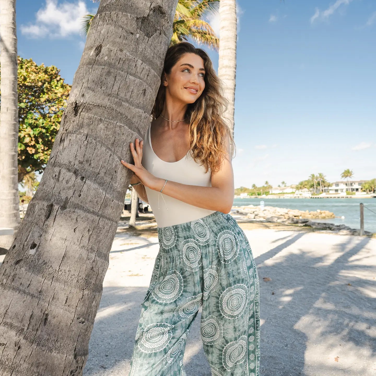 TROPICAL PRINT HAREM PANTS