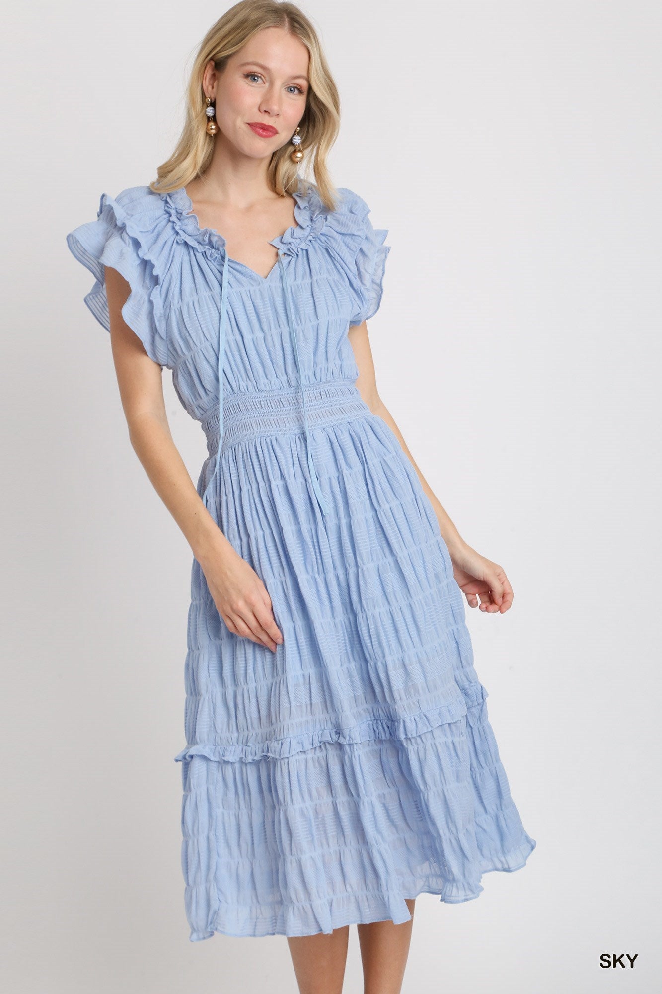 CANDICE MAXI DRESS WITH FLUTTER