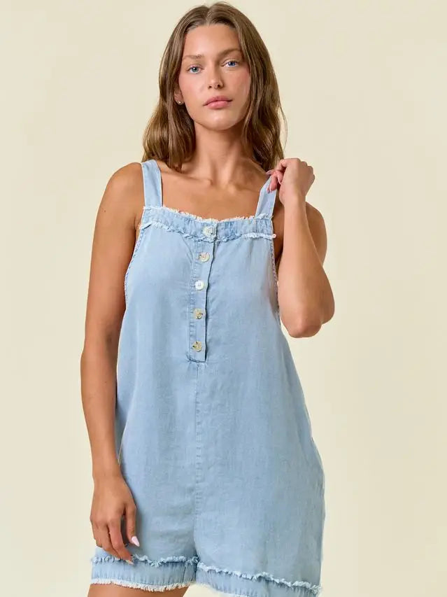 BETSY TENCEL DENIM ROMPER