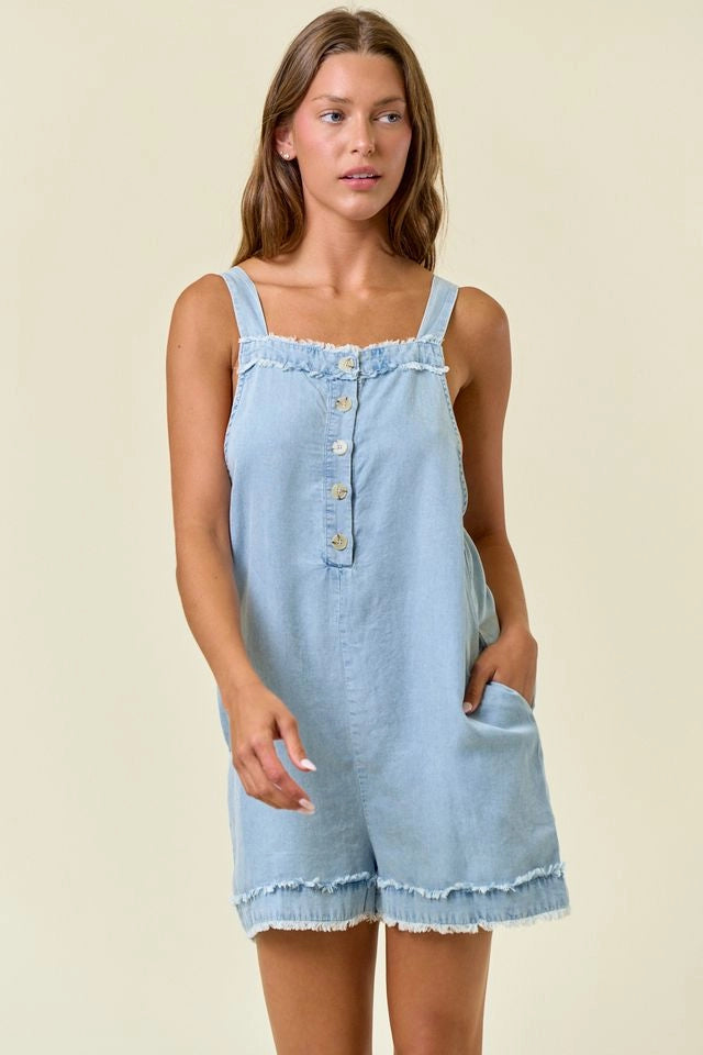 BETSY TENCEL DENIM ROMPER