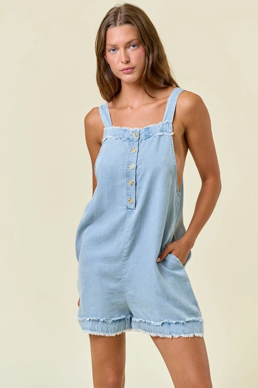 BETSY TENCEL DENIM ROMPER