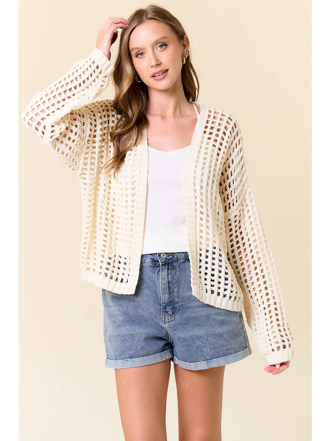 NORMA OPEN WEAVE CARDIGAN
