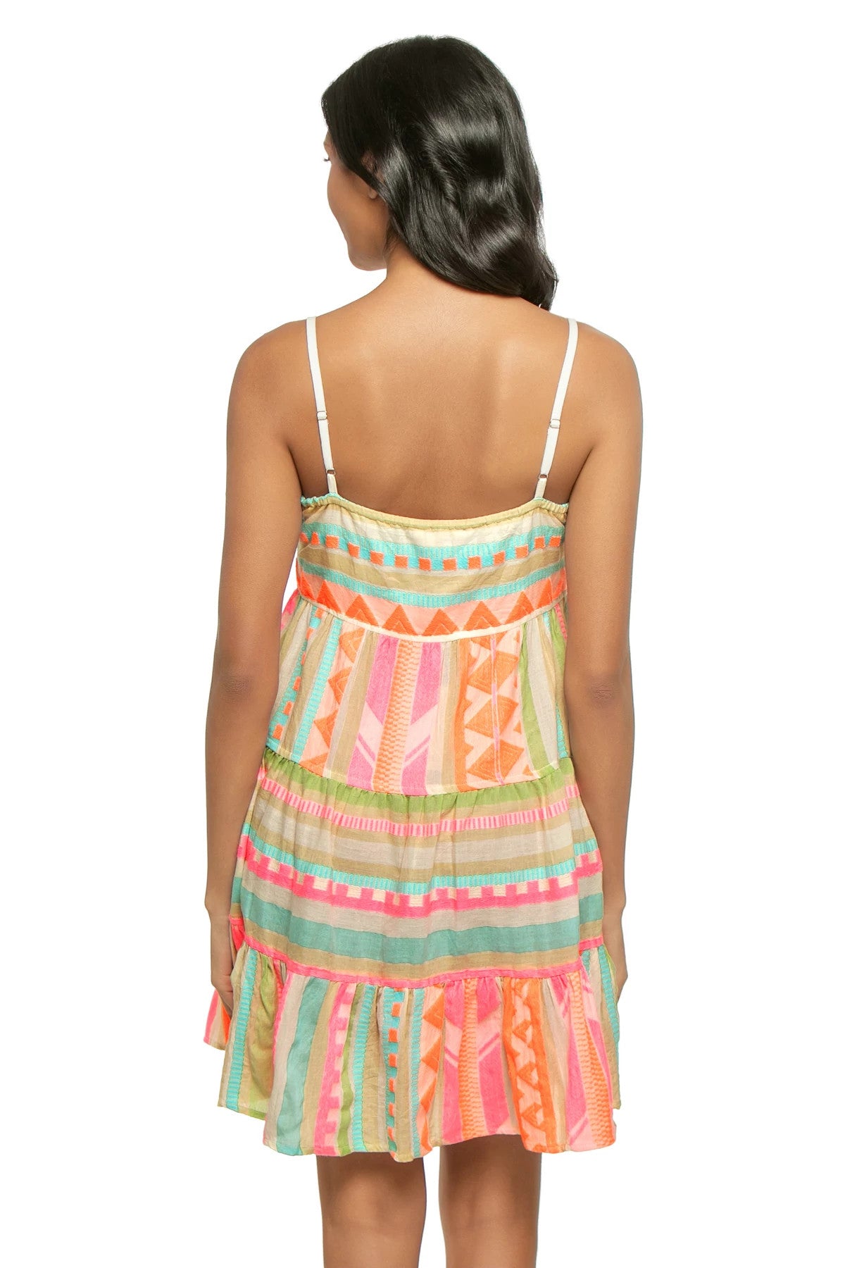 MARTINA NEUTRAL AZTEC MINI DRESS