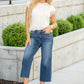 JUDY BLUE CROPPED WIDE LEG JEANS