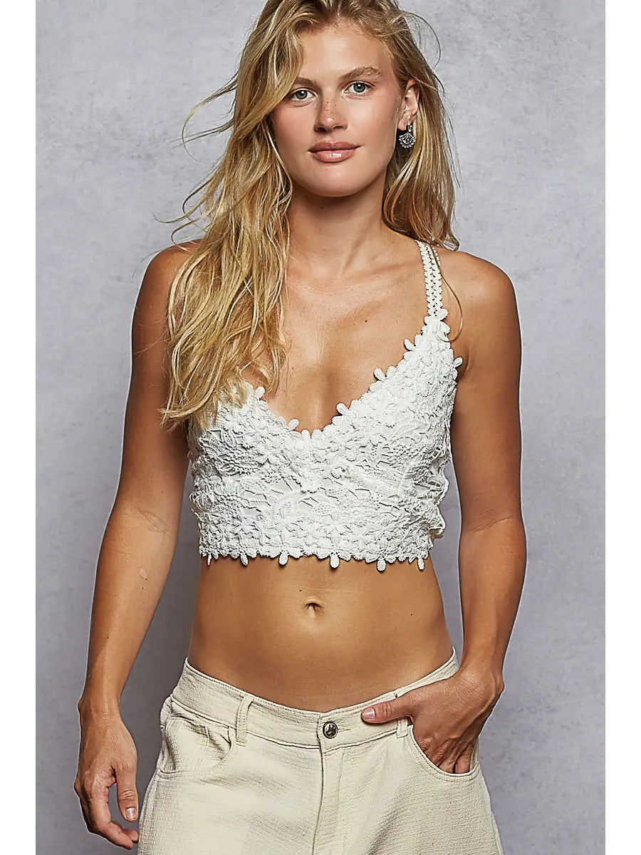 DAISY CROSS BACK LACE BRALETTE