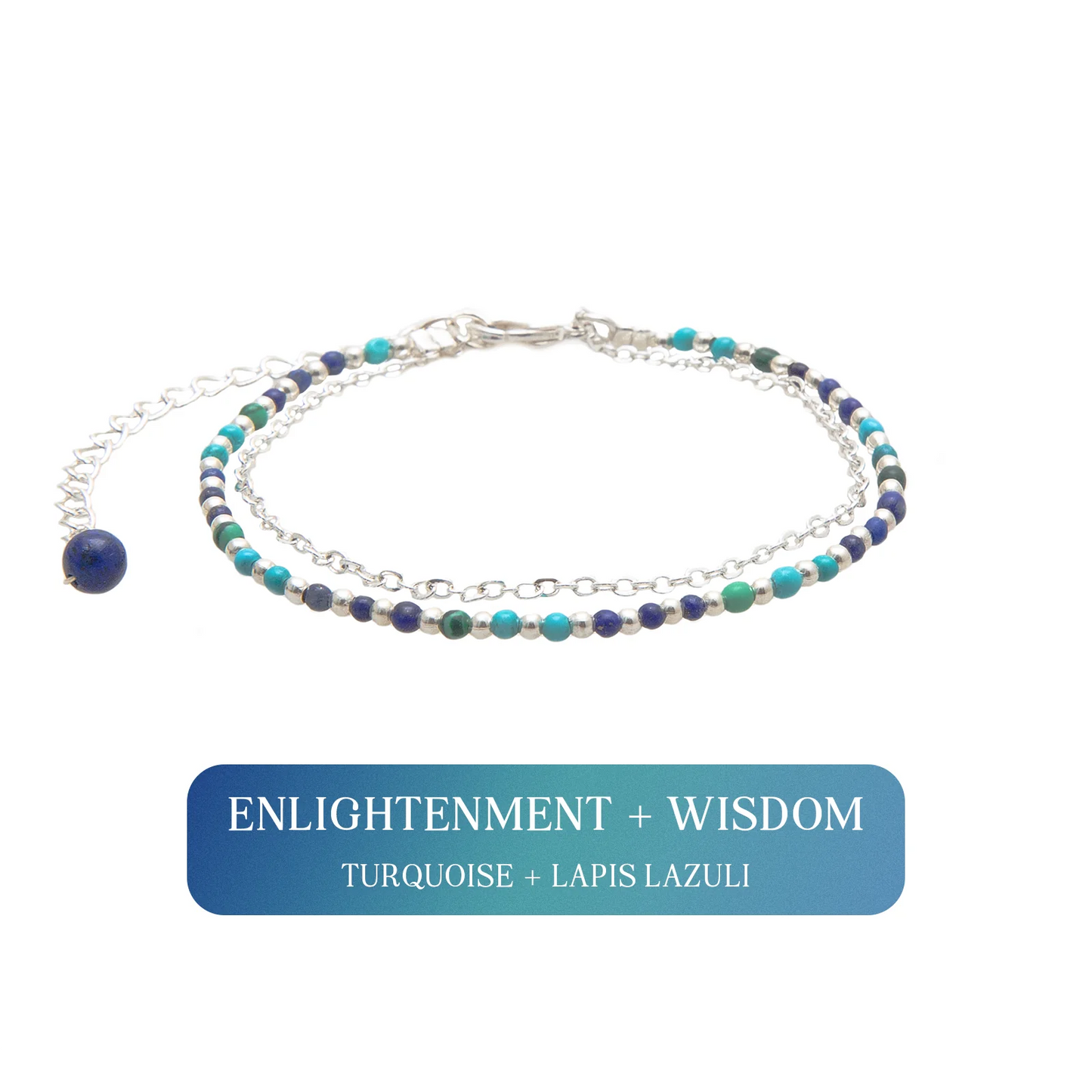 GEMSTONE 2MM LAYERED CHAIN BRACELET
