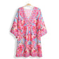 FUCHSIA FLORAL PRINT COVER UP DRESS