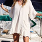 FLOUNCY DRAPED SLEEVES ROMPER