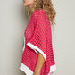 KNIT SHORT SLEEVE PEACE SIGN SWEATER