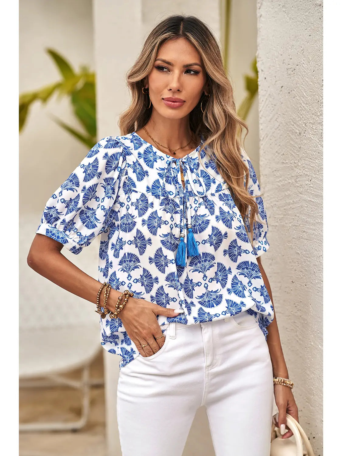 GEOMETRIC PRINT BLOUSE