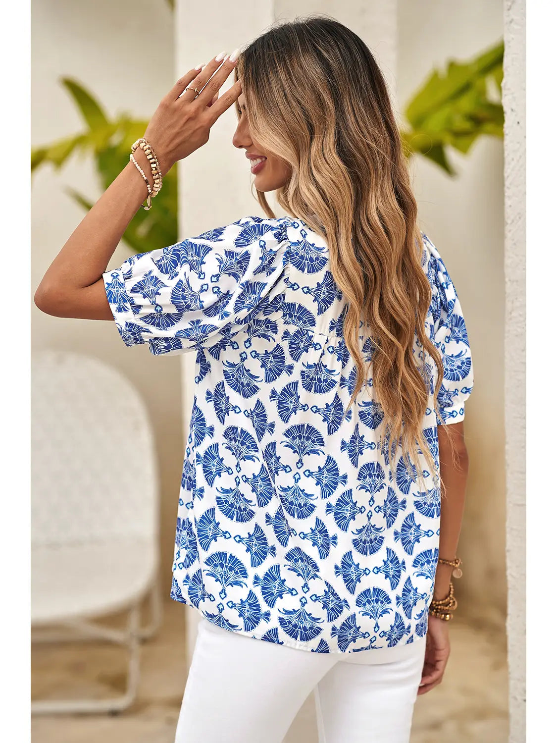 GEOMETRIC PRINT BLOUSE