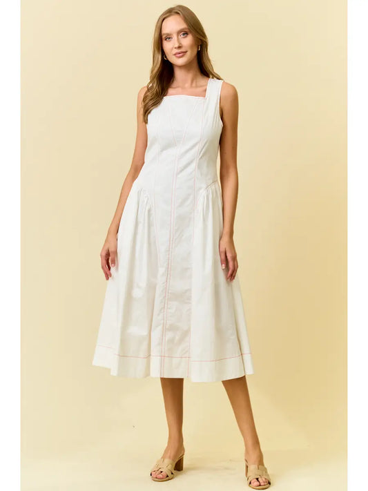 GINGER CONTRAST STITCH DRESS