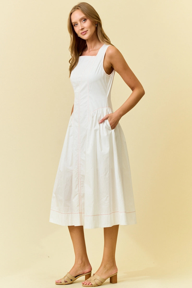 GINGER CONTRAST STITCH DRESS