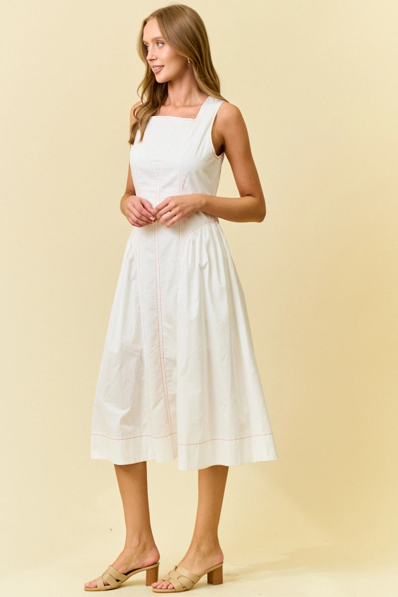 GINGER CONTRAST STITCH DRESS