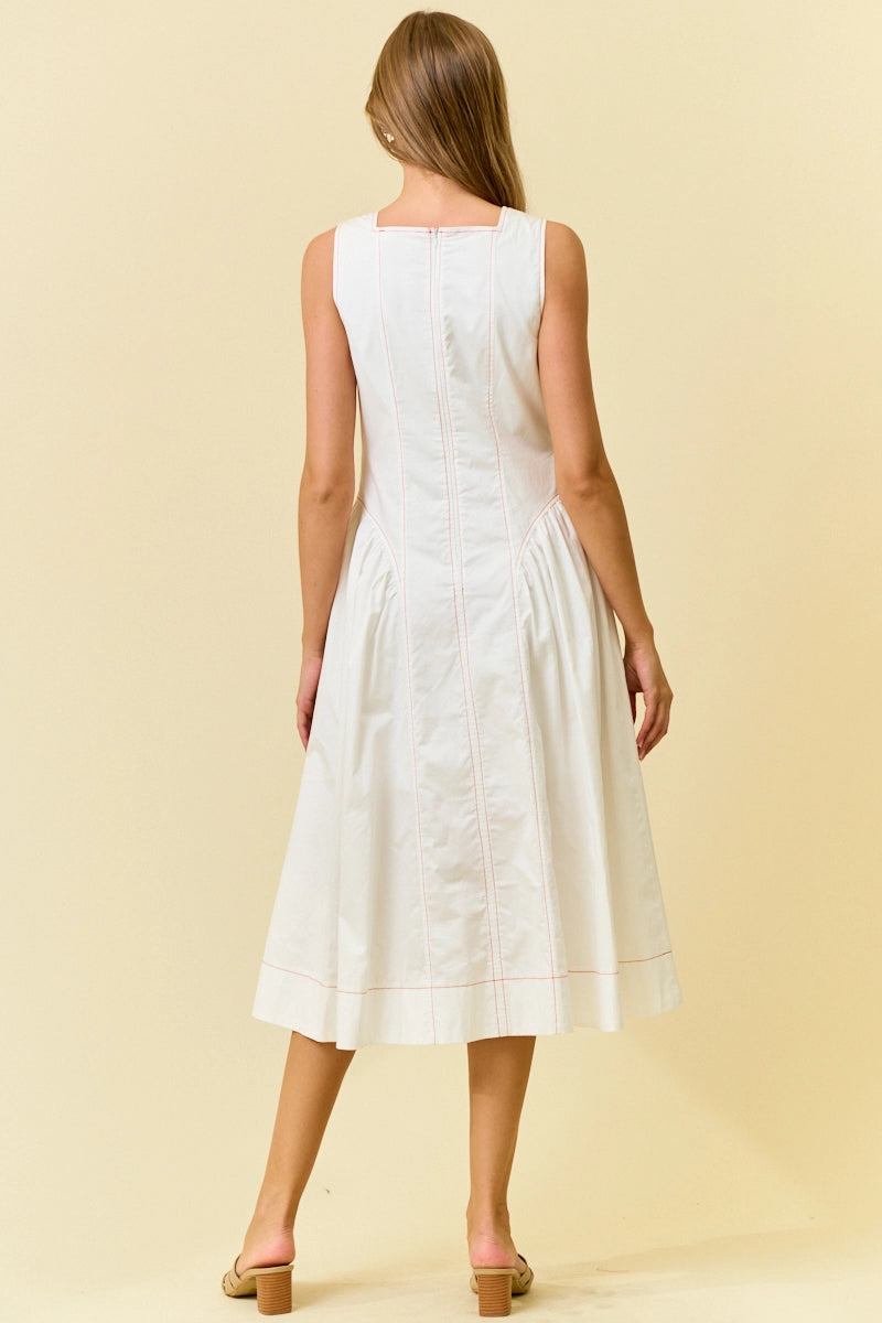 GINGER CONTRAST STITCH DRESS