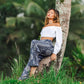 TROPICAL PRINT HAREM PANTS