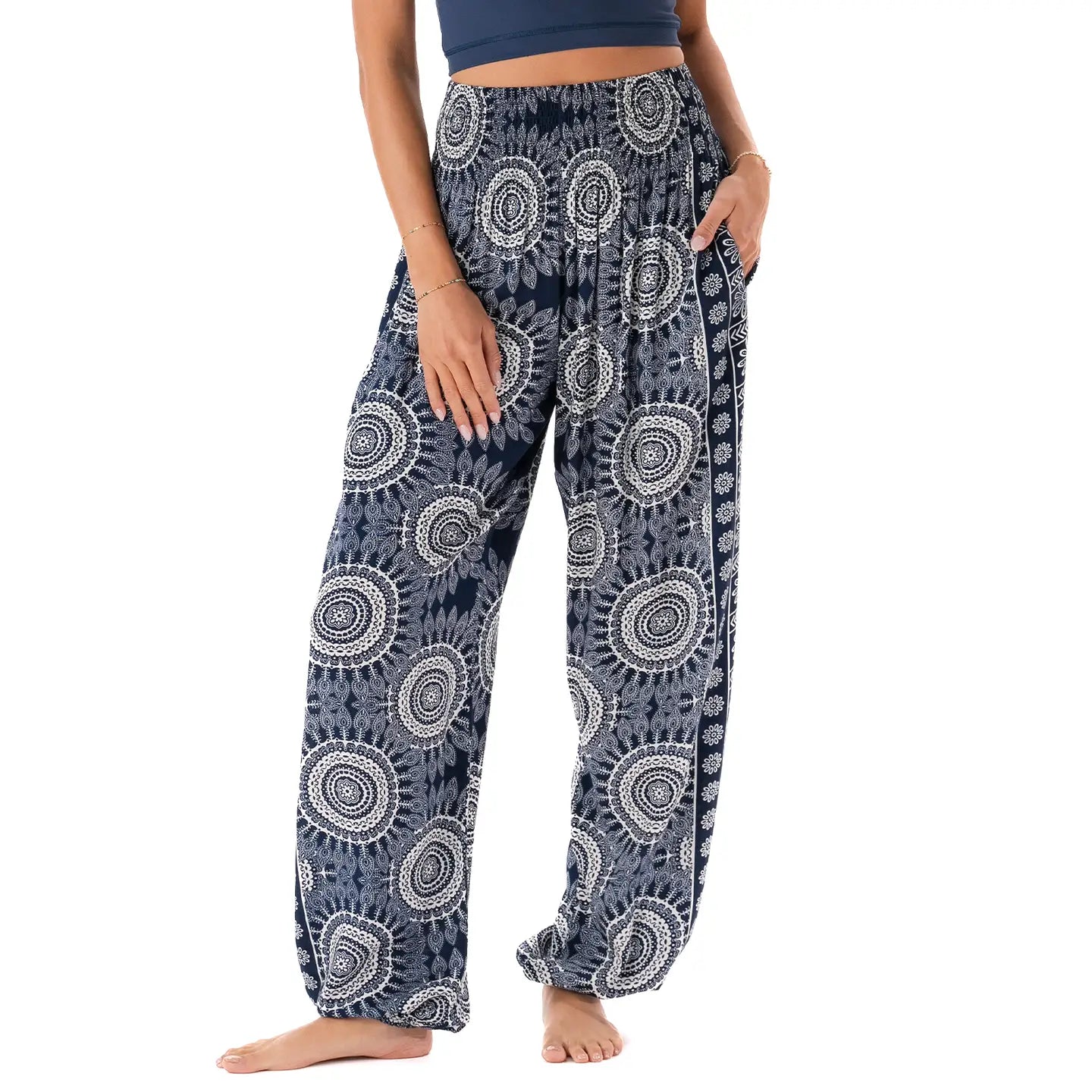 TROPICAL PRINT HAREM PANTS