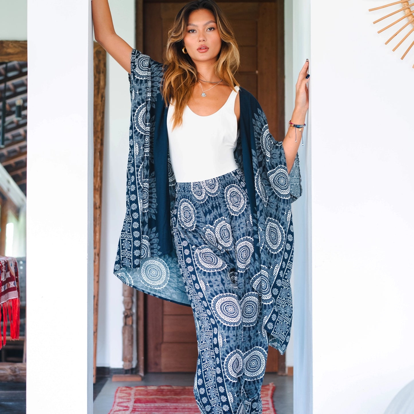 TROPICAL PRINT HAREM PANTS