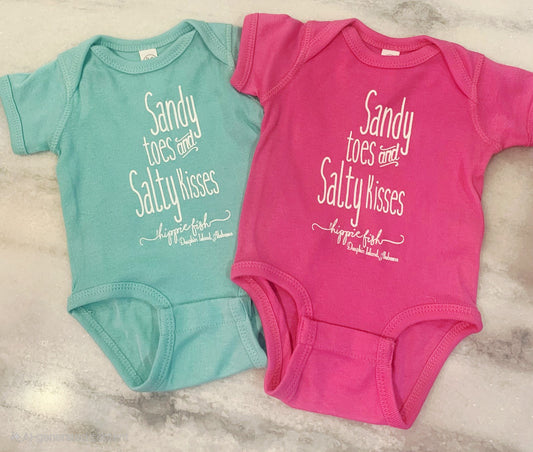 SANDY TOES AND SALTY KISSES ONESIES