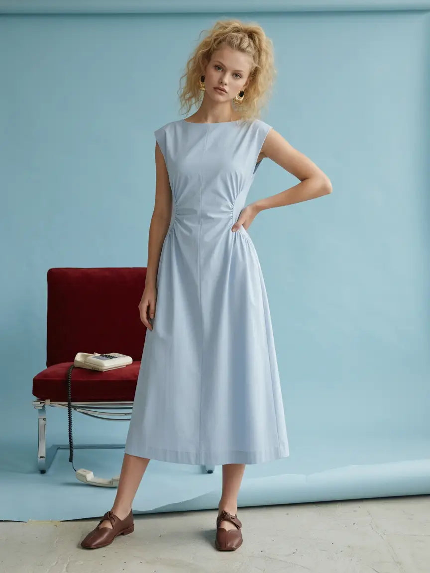 IVY SIDE PANEL V-BACK MIDI DRESS