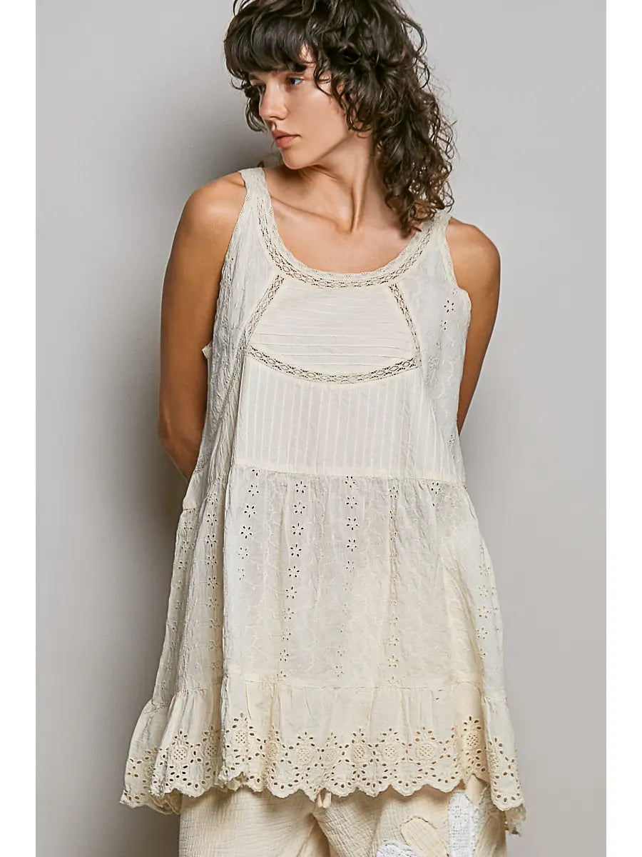 JADE EYELET MINI DRESS TOP