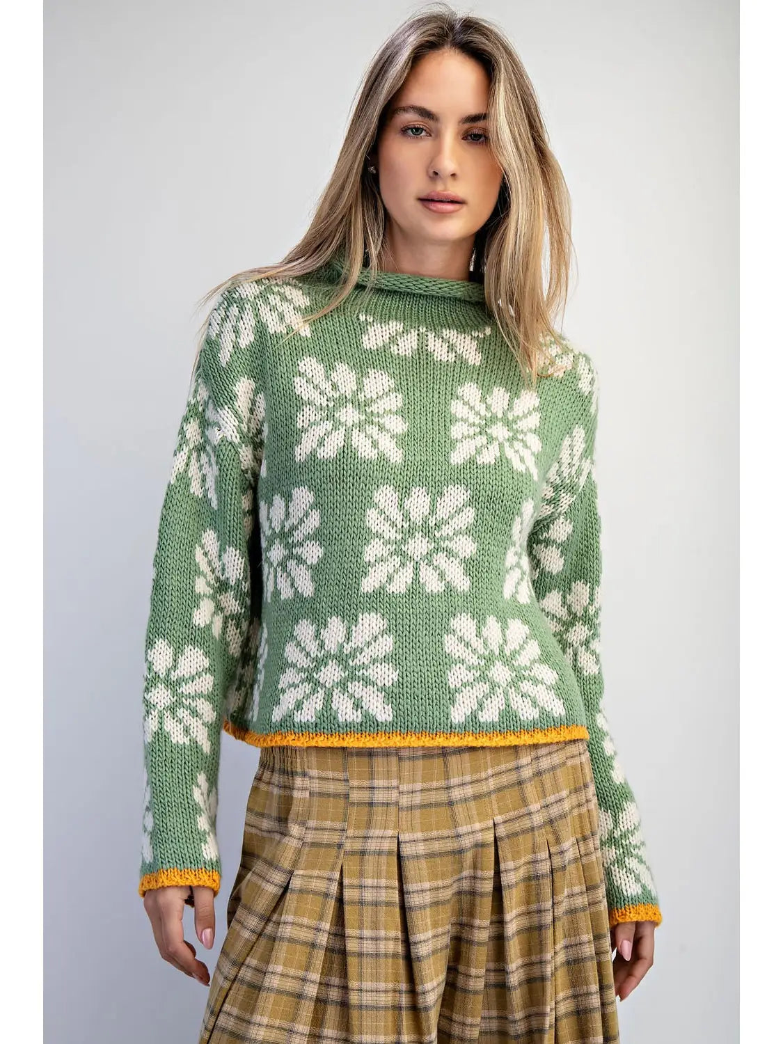 JANICE ABSTRACT FLORAL SWEATER
