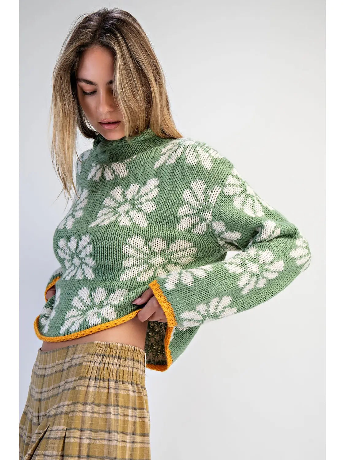 JANICE ABSTRACT FLORAL SWEATER