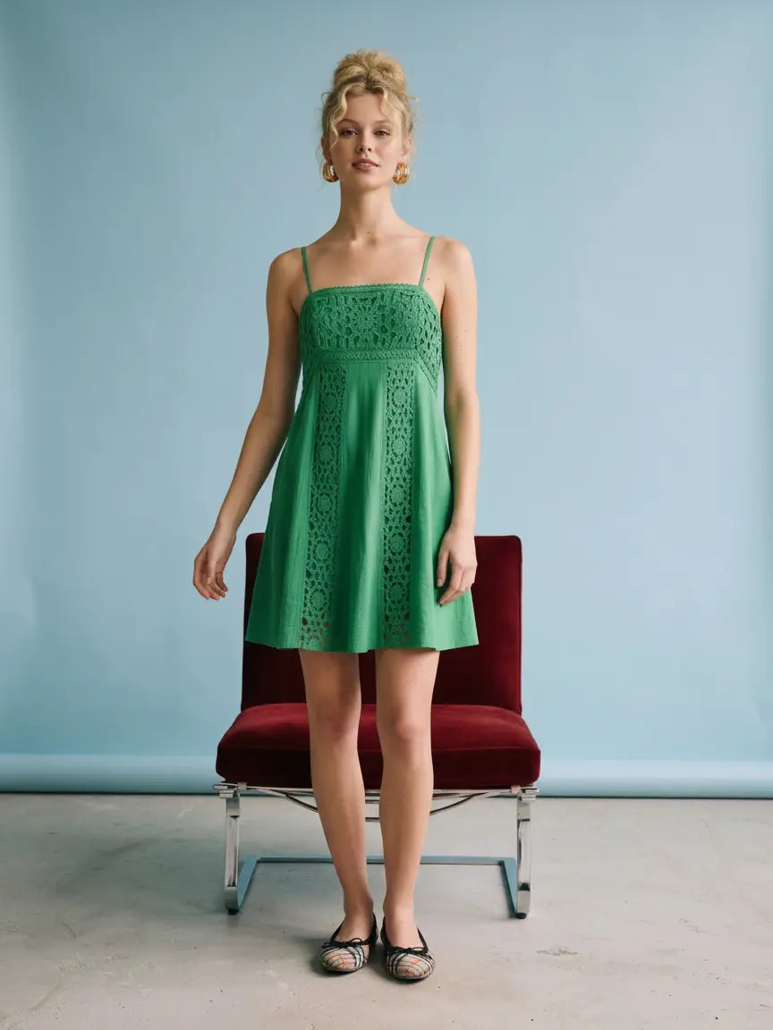 JASMINE CROCHET DETAIL MINI DRESS