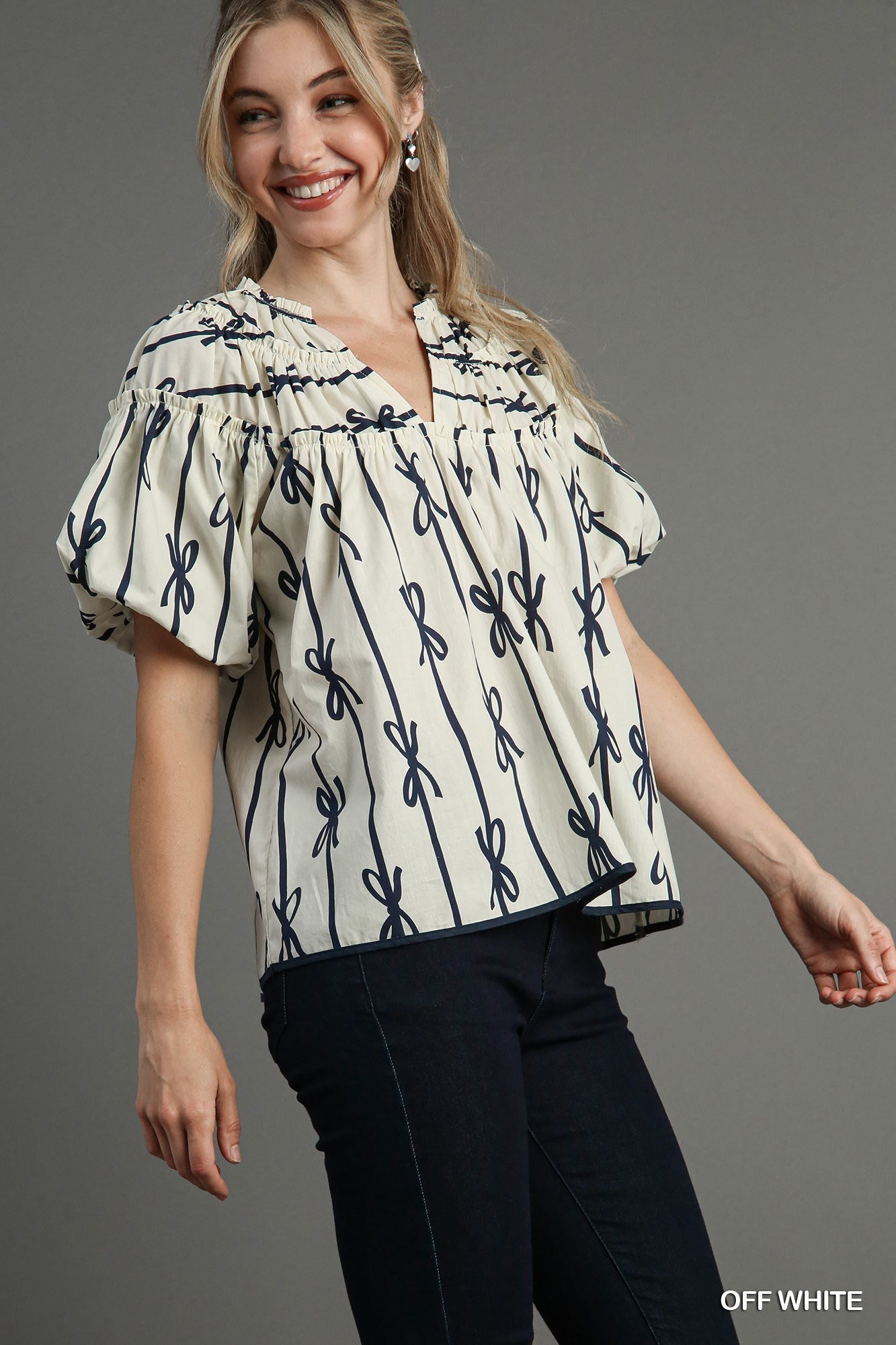 FALLON RIBBON PRINT TOP