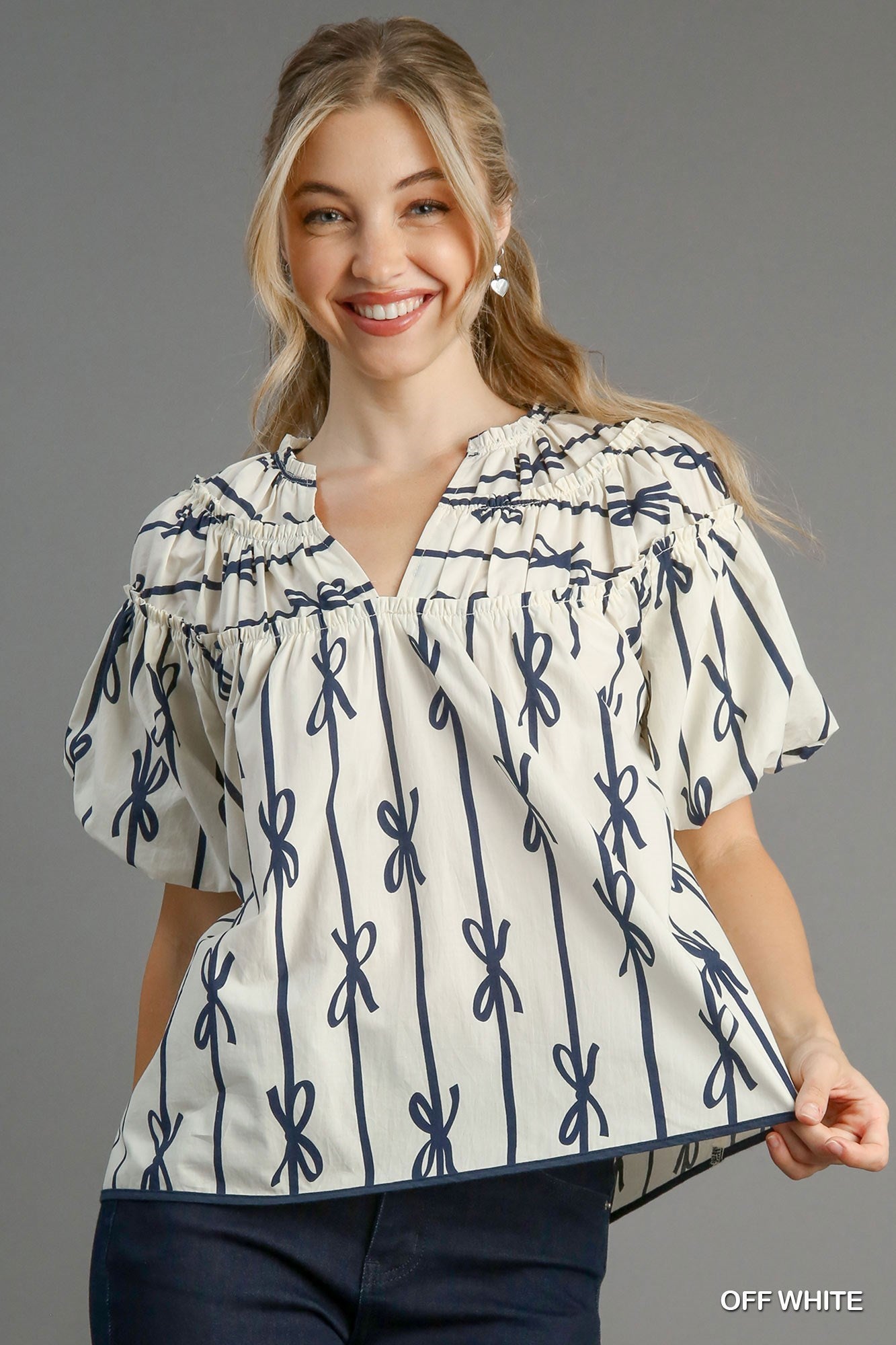 MIKA RIBBON PRINT TOP