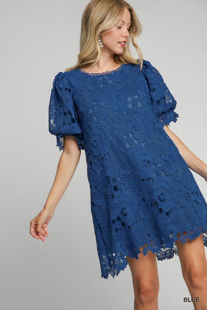 POPPY FLORAL LACE MINI DRESS