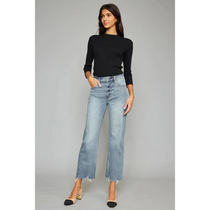 OLIVIA HIGH RISE SLIM WIDE LEG JEANS