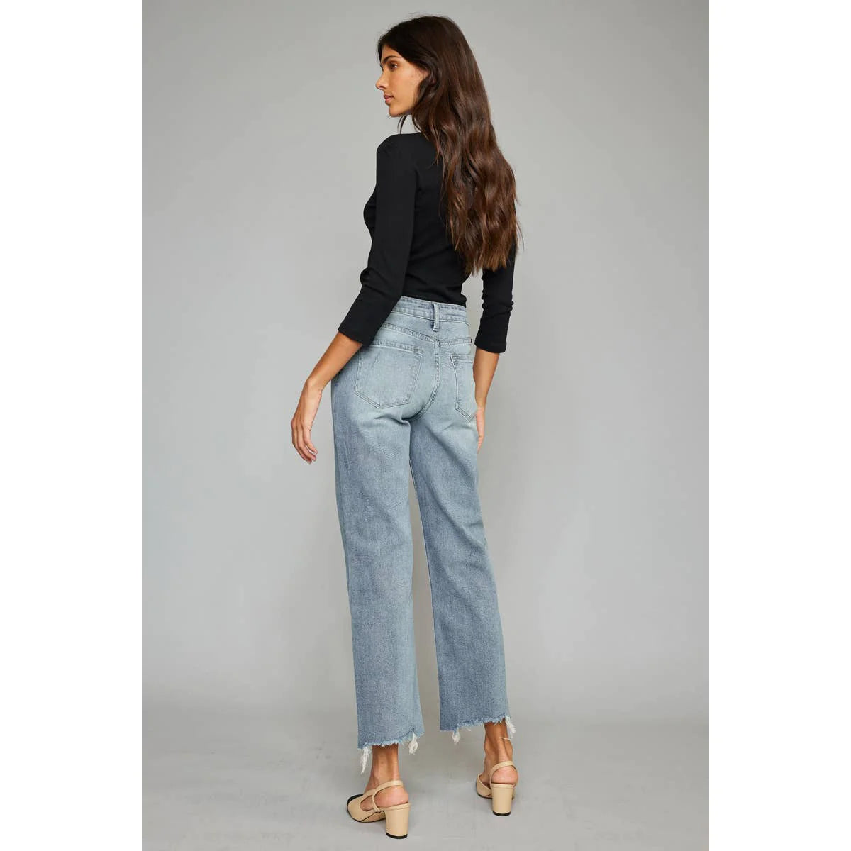 OLIVIA HIGH RISE SLIM WIDE LEG JEANS