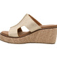 CORKYS: KISS N' TELL - WASHED GOLD METALLIC WEDGE SANDAL