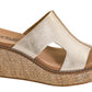 CORKYS: KISS N' TELL - WASHED GOLD METALLIC WEDGE SANDAL