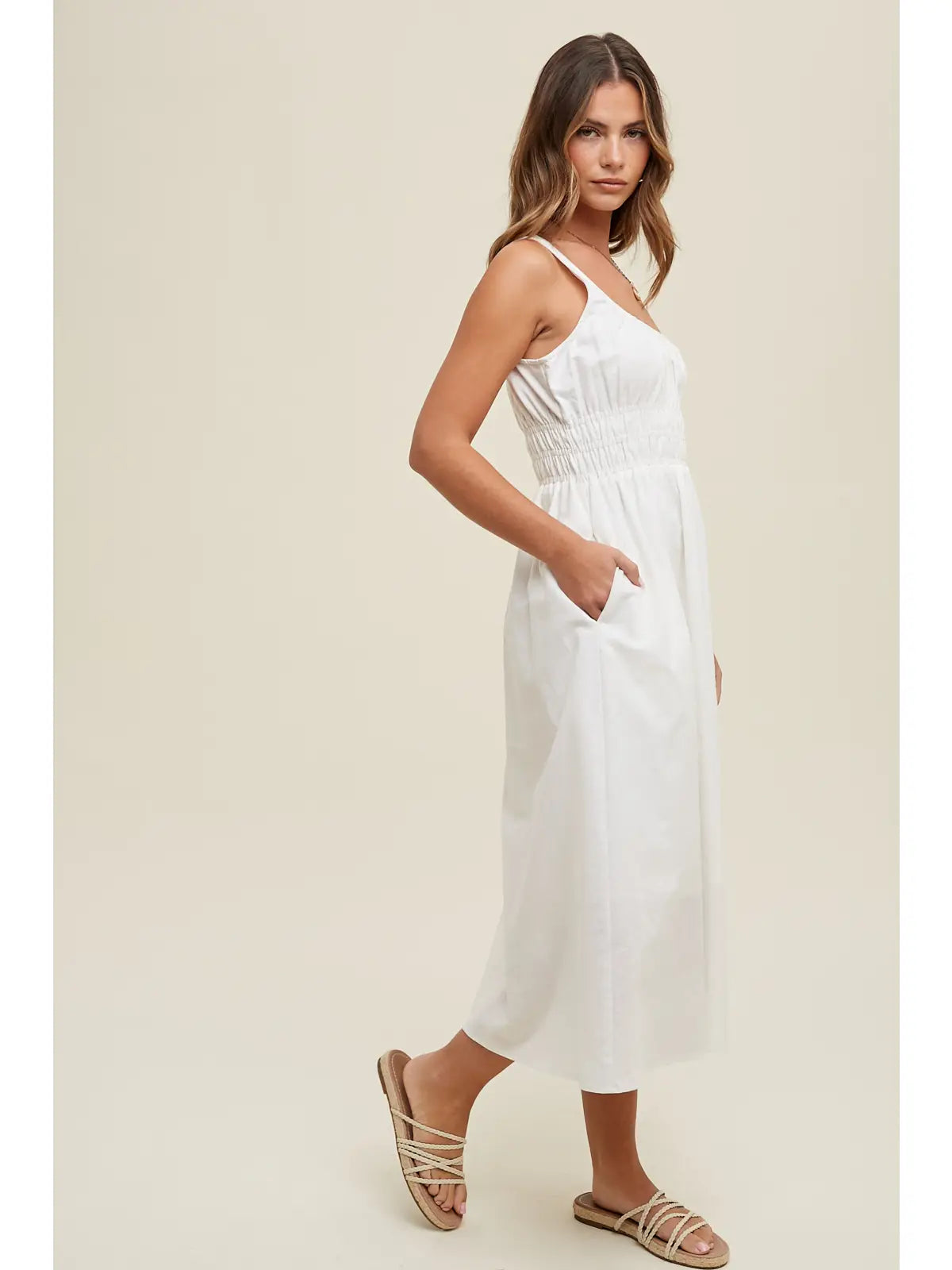 MAGGIE LINEN MIDI DRESS