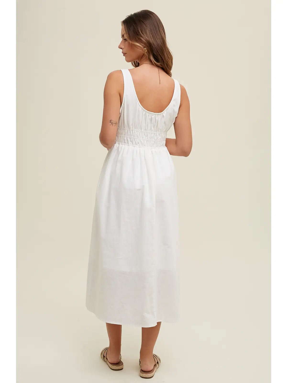 MAGGIE LINEN MIDI DRESS