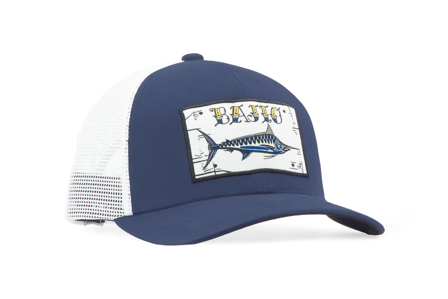 BAJIO BLACK MARLIN PATCH TRUCKER HAT