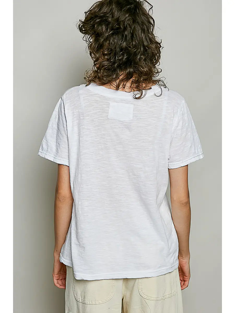 MARNIE RELAXED SLUB STITCH DETAIL TEE