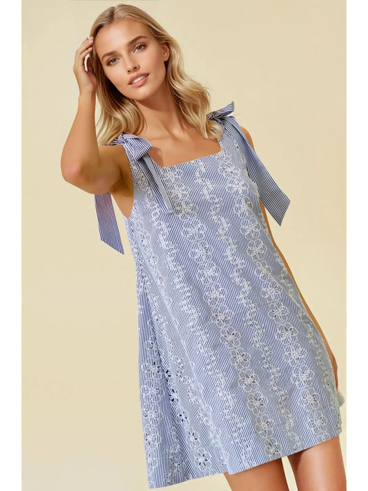 MARYANNE EYELET MINI DRESS