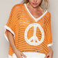 KNIT SHORT SLEEVE PEACE SIGN SWEATER