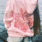 HAWAII HIBISCUS FLORAL EMBROIDERED OVERSIZE HOODIE