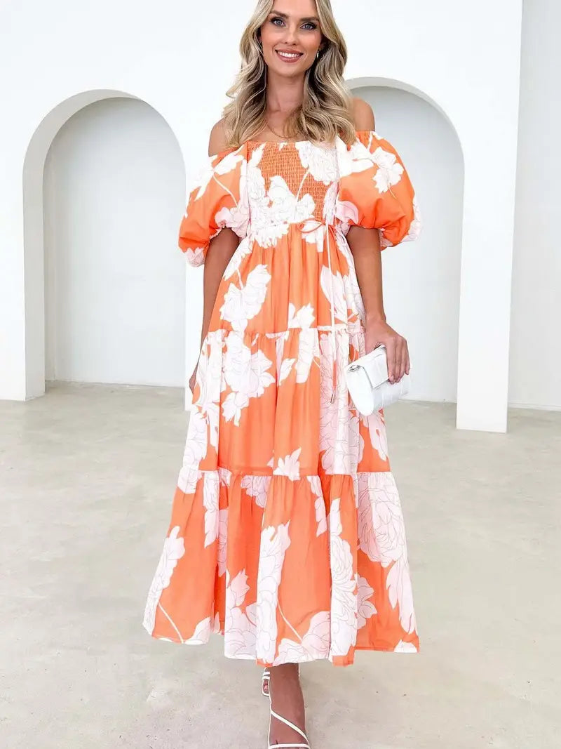 SUNSET PETAL MAXI DRESS
