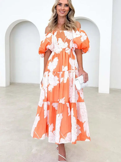 SUNSET PETAL MAXI DRESS