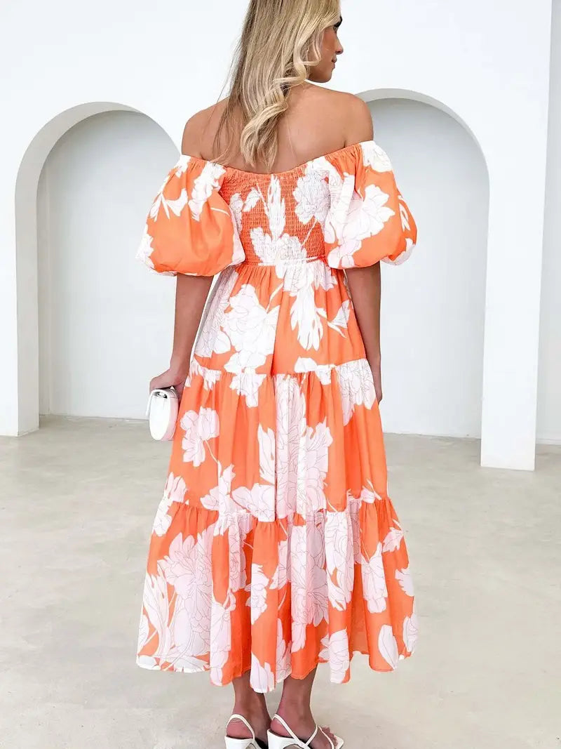 SUNSET PETAL MAXI DRESS